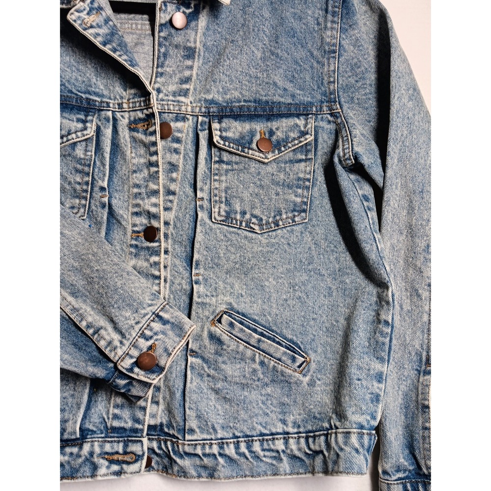 Rachel  Zoe Women's  Denim Jacket Button up  Light Wash Retro Motocycle Medium‎ - Picture 4 of 12